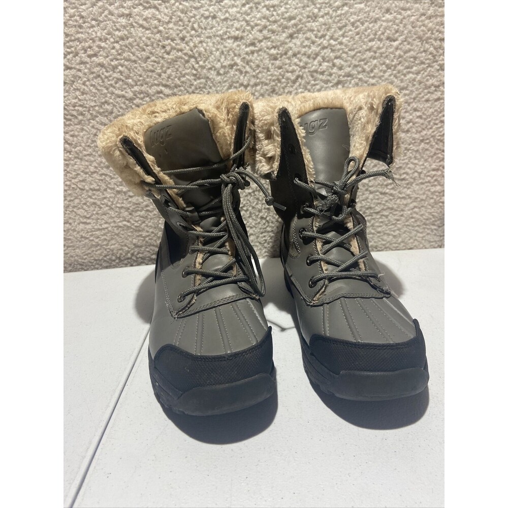 Lugz Gray Leather Snow Boots Size 9 Lined